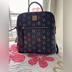 Dooney & Bourke Black w/Rainbow Signature Backpack - Rare!!!
